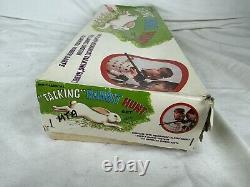 Vintage Mechanical Talking Rabbit Hunt Set Toy Game With Box As-Is Broken Durham