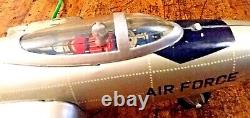 Vintage Metal Litho Air Force AF Jet, Battery Pack, Linemar Toys, Japan, NICE