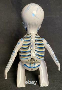 Vintage Mikuni Japan Mechanical Wind Up Sam The Strolling Skeleton NMIB