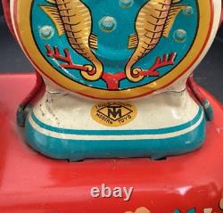 Vintage Modern Toys Tin Litho Toy Scale Japan 1960's Seahorses Vivid Color