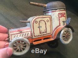 Vintage OROBR Tin Wind Up Army Tank Armored Car Made in Germany 1920's RARE