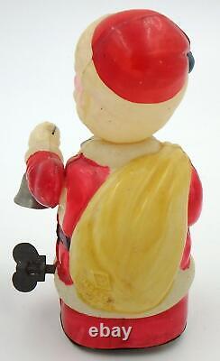 Vintage Occupied Japan Celluloid Santa with Bell Wind-Up-B