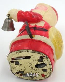 Vintage Occupied Japan Celluloid Santa with Bell Wind-Up-B