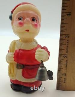 Vintage Occupied Japan Celluloid Santa with Bell Wind-Up-B