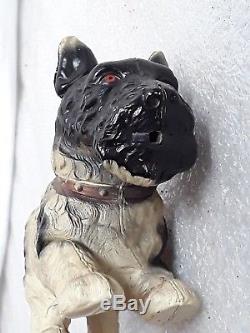 Vintage Occupied Japan Celluloid & Tin Wind Up Scottie Dog Biting Shoe