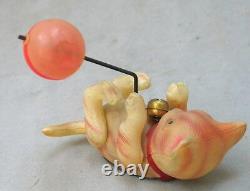 Vintage Occupied Japan Wind Up Celluloid Kitten and Ball