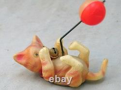 Vintage Occupied Japan Wind Up Celluloid Kitten and Ball