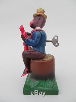 Vintage Occupied Japan Wind Up Toy'Monkey Playing Guitar