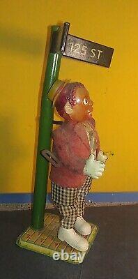 Vintage Old 1900`s Tin Toy Wind Up, Dancing Man with Cane, FREE SHIPPING