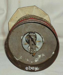 Vintage Old Winding Mechanical Litho Tin Toy Carousel Horse Race Germany 1920