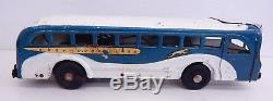 Vintage Original Buddy L Toy Wind-Up Greyhound Lines Bus with Electric Lights