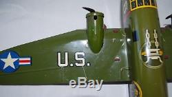 Vintage Original Marx Tin Lithograph Windup Toy U. S. Army Bomber Airplane