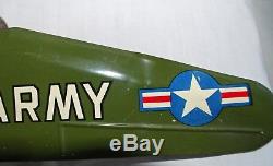Vintage Original Marx Tin Lithograph Windup Toy U. S. Army Bomber Airplane