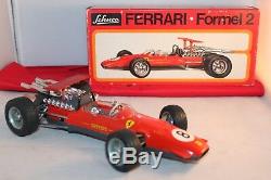 Vintage Original Schuco Ferrari 1073 Formel 2 German Toy Race Car, Box withkey