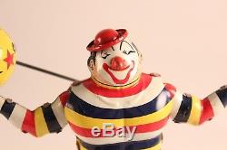 Vintage Original Tin Litho TPS Japan Bobo the Juggling Clown Windup Toy Working