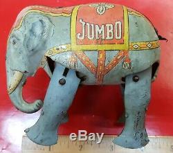 Vintage Original Works Tin Wind-up Jumbo Walking Elephant, U. S. Zone Germany