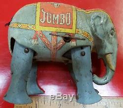 Vintage Original Works Tin Wind-up Jumbo Walking Elephant, U. S. Zone Germany