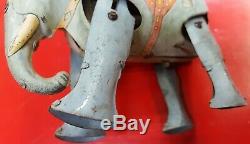 Vintage Original Works Tin Wind-up Jumbo Walking Elephant, U. S. Zone Germany