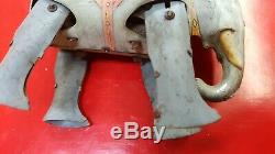 Vintage Original Works Tin Wind-up Jumbo Walking Elephant, U. S. Zone Germany