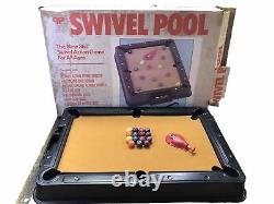 Vintage Peerless Playthings Swivel Pool Missing Cue Ball & Rack With Box! Rare