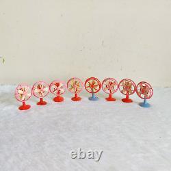 Vintage Plastic Colourful Table Fan Toys 8 Pcs Decorative Collectibles TOY103