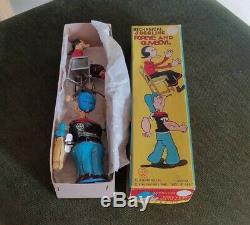 Vintage Popeye Juggling Olive Oyl Wind-Up Toy in Box. Works. Japan, Linemar