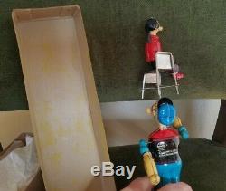 Vintage Popeye Juggling Olive Oyl Wind-Up Toy in Box. Works. Japan, Linemar