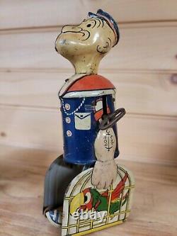 Vintage Popeye Louis Marx Wind-up Tin Toy