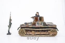 Vintage Pre-WWII GAMA #60 Panzer I tank with Figures (c. 1934-1938)