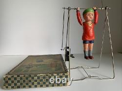 Vintage Pre-War Japan KIKAITAISO Wind-up Celluloid Acrobat Boy Gymnist Toy Works