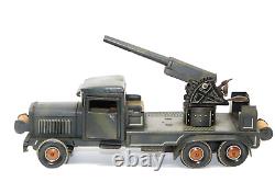 Vintage Pre-war German Tippco Flak 88 Clockwork Mobile Anti-aircraft Truck