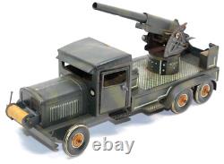 Vintage Pre-war German Tippco Flak 88 Clockwork Mobile Anti-aircraft Truck