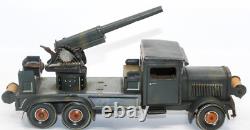 Vintage Pre-war German Tippco Flak 88 Clockwork Mobile Anti-aircraft Truck