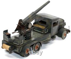 Vintage Pre-war German Tippco Flak 88 Clockwork Mobile Anti-aircraft Truck