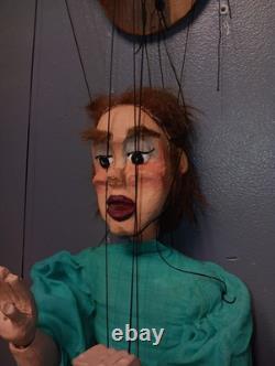 Vintage Professional Marionette String Puppet Folk Art Hand Carved