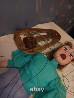 Vintage Professional Marionette String Puppet Folk Art Hand Carved