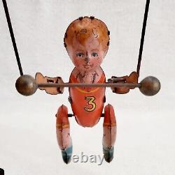 Vintage RARE Big 3 Aerial Acrobats Wind Up Tin Toy DOES NOT WORK