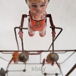 Vintage RARE Big 3 Aerial Acrobats Wind Up Tin Toy DOES NOT WORK