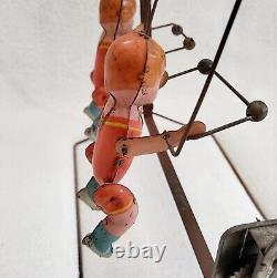 Vintage RARE Big 3 Aerial Acrobats Wind Up Tin Toy DOES NOT WORK