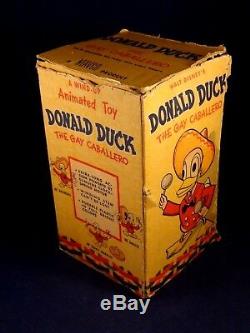 Vintage RARE toy wind-up Donald Duck The Gay Caballero boxed Walt Disney's 50