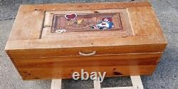 Vintage Raggedy Ann HAND MADE ORIGINAL Toy Box. X-LARGE DOVETAIL PINE