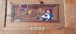 Vintage Raggedy Ann HAND MADE ORIGINAL Toy Box. X-LARGE DOVETAIL PINE