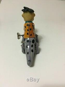 Vintage Rare 1960's Japan Marx Linemar Fred Flintstone Riding Dino Tin Wind toy
