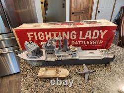 Vintage Rare 1960's Remco Fighting Lady Battleship Toy Working with Box