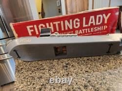 Vintage Rare 1960's Remco Fighting Lady Battleship Toy Working with Box