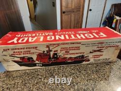 Vintage Rare 1960's Remco Fighting Lady Battleship Toy Working with Box