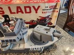 Vintage Rare 1960's Remco Fighting Lady Battleship Toy Working with Box