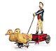 Vintage Rare Günthermann 1905 Tin Wind-up Man Being Pulled By Two Ducks Working
