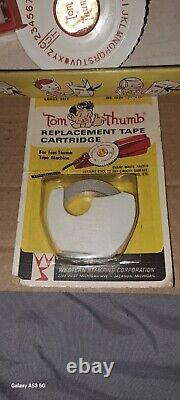 Vintage Rare Htf Tom Thumb Label Maker Original Box + 1 Unopened Tape Cartridge