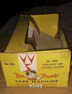 Vintage Rare Htf Tom Thumb Label Maker Original Box + 1 Unopened Tape Cartridge